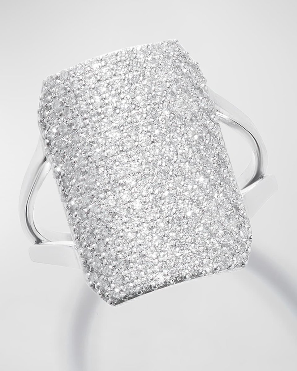 Flawless Diamond Wide Tag Ring, Size 8